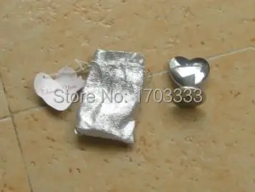 120 шт./лот Свадебные сувениры Серебряное сердце дизайн хром держатель для карт