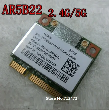 Wi-Fi + 4, 0  Bluetooth  Atheros AR5B22 300 / 802.11a/b/g/n   PCI-E   2, 4G/