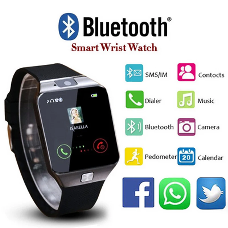 Смарт часы с Bluetooth умные DZ09 Поддержка GSM Sim карты памяти смарт Фитнес фитнес трекер