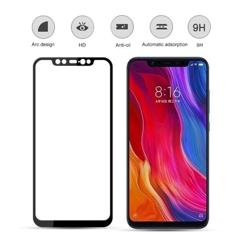 Защитное стекло для Xiaomi mi8 закаленное с полным покрытием | Мобильные телефоны и
