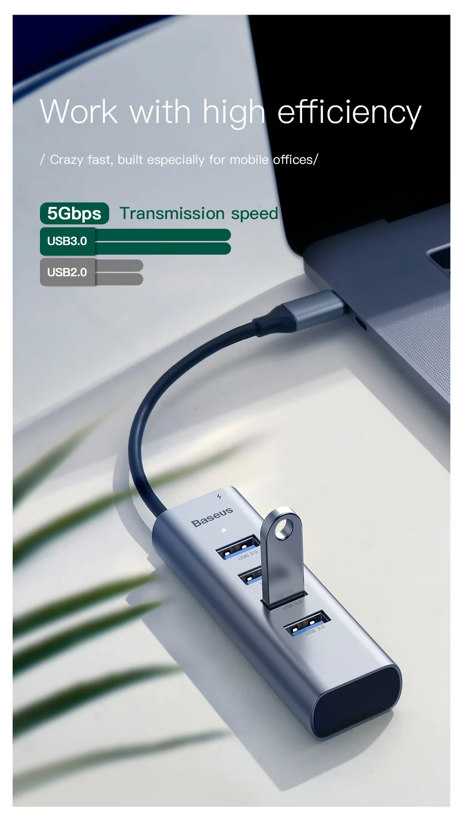 Baseus USB C концентратор type C к HDMI RJ45 Мульти USB 3,0 Thunderbolt 3 адаптер питания type-c концентратор для MacBook Pro Air USB-C сплиттер HAB