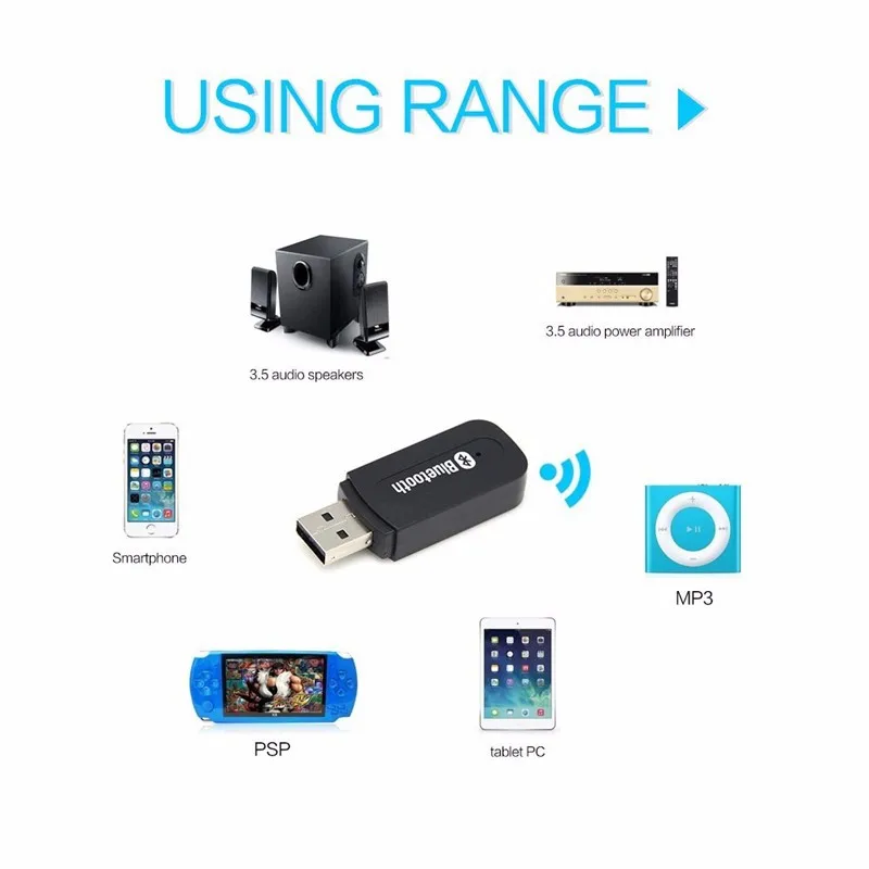 Bluetooth AUX беспроводной портативный мини музыкальный приемник стерео аудио для iPhone