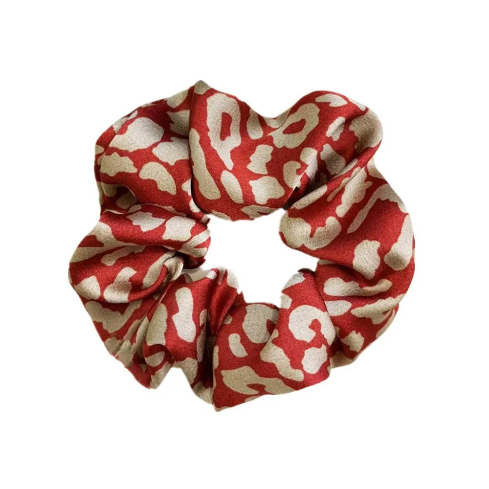 Red Leopard 1 шт., Женские Элегантные Бархатные Однотонные эластичные резинки для волос, держатель для конского хвоста, резинки для волос, резинка для волос, повязка на голову, женские аксессуары для волос - Цвет: Red Leopard