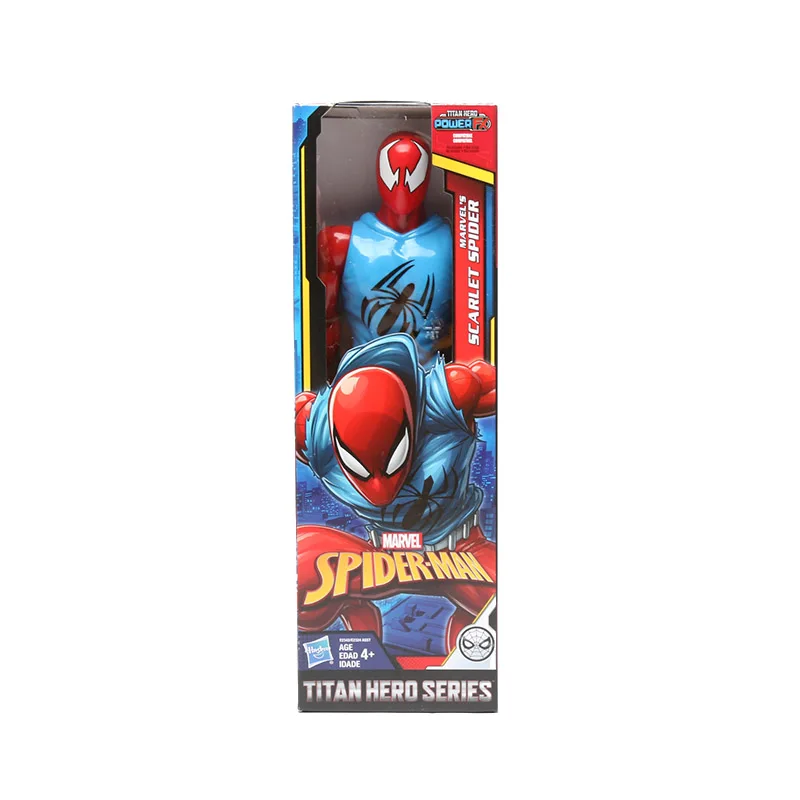 SCARLET E2324 box 30 см Marvel черный костюм Человек-паук фигурка игрушки Мстители Титан герой сила FX Майлз боевой дух Человек-паук бронированный Человек-паук Гвен модель игрушки - Цвет: SCARLET E2324 box