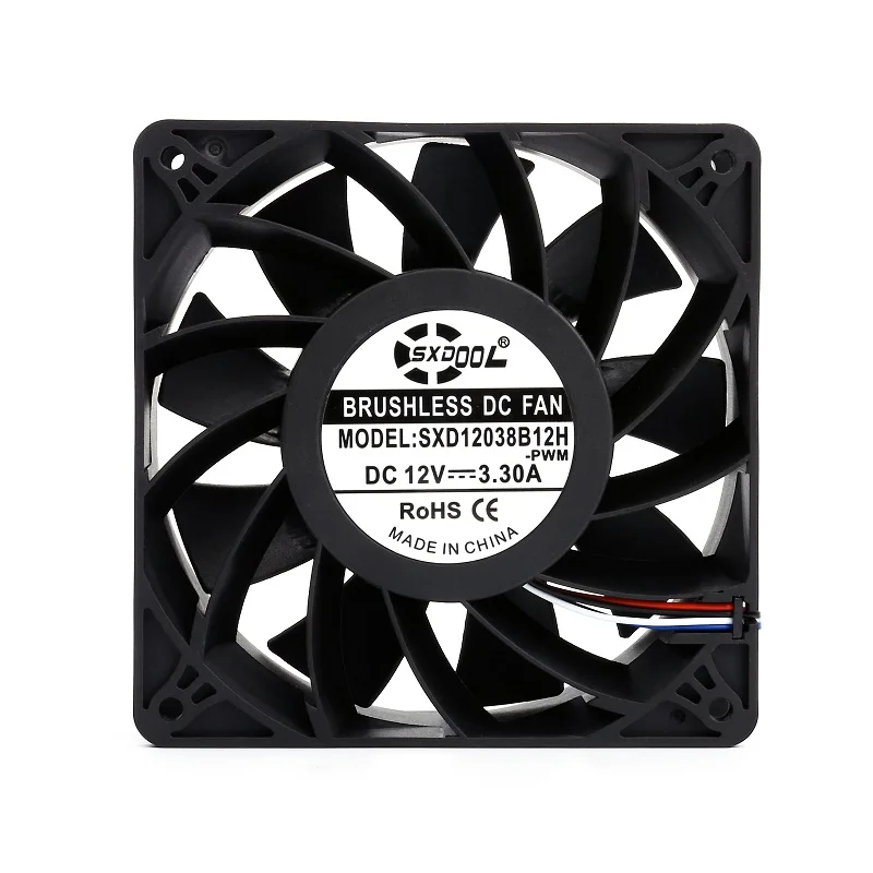 Gpu охлаждение ffan для antminer SXD12038B12H 120 мм 120*120*38 мм DC12V 3.3A 5200 об/мин 210CFM мощный для BTC BCH SBTC UBTC