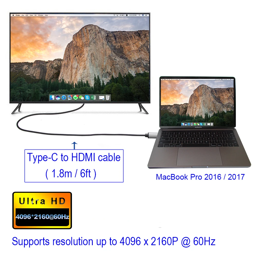 JONSNOW 4 К USB C Тип в HDMI 3 1 Thunderbolt кабель для MacBook Pro samsung S8 S9 8 м конвертер мужской