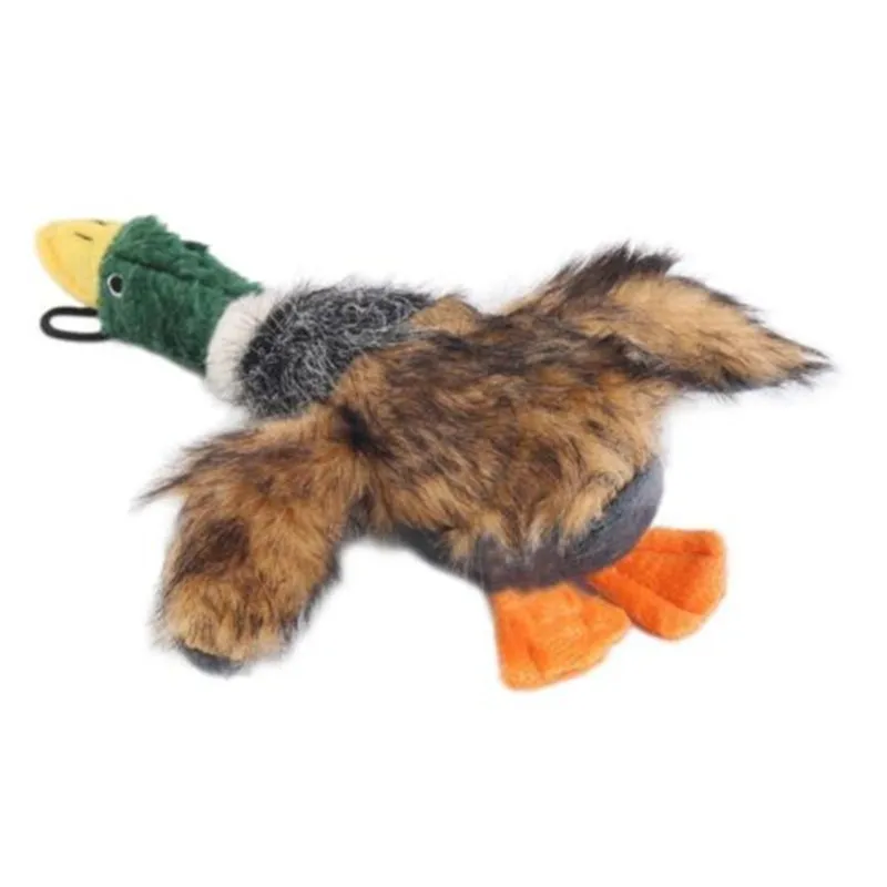 Mallard Squeaky игрушки для собак для активных жевателей плюшевая мягкая зеленая утка игрушка-пищалка плюшевые звуковые игрушки товары для щенков питомцев