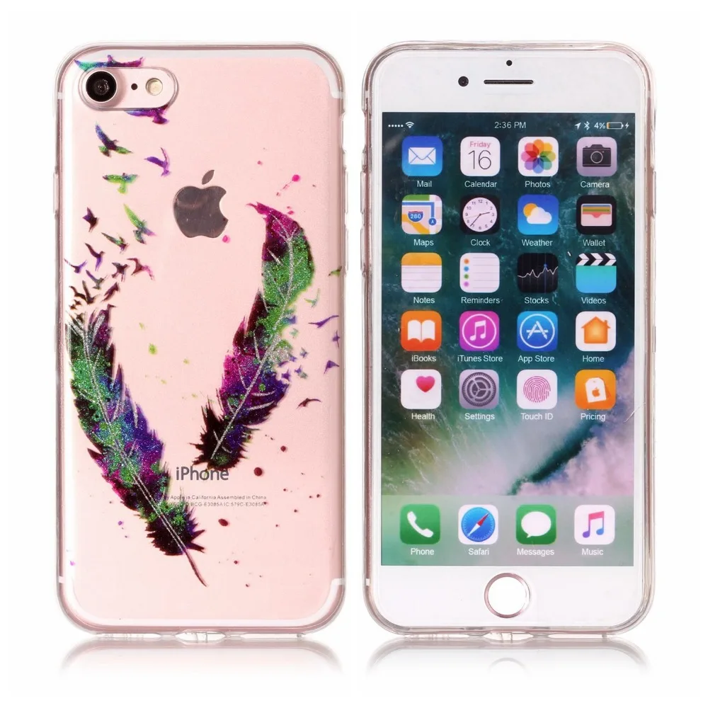 Прозрачный чехол для iPhone 7 ТПУ Материал и IMD процесс флэш Косметическая пудра узор