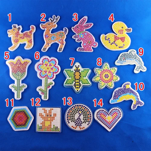 10 шт./лот 5 мм шаблон Hama Beads с цветной бумагой пластиковый трафарет головоломки Perler