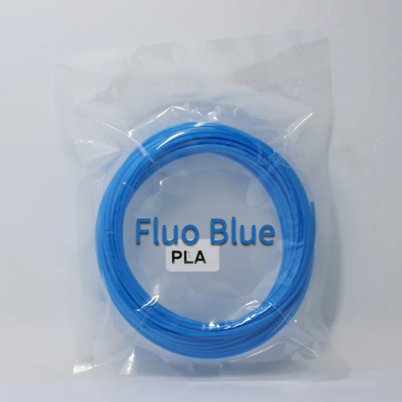 fluo blue 10 метров PLA 1,75 мм нити печатные материалы пластик для 3d принтера Ручка нити заправки 3D печать волочение нити - Цвет: fluo blue