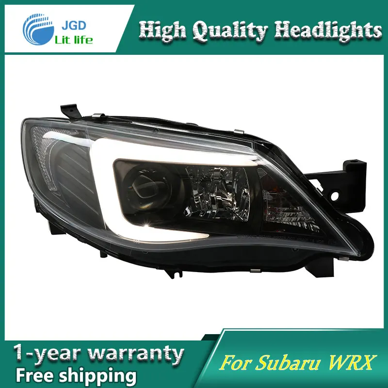 Автомобильный Стильный чехол для фары для Subaru WRX STI 2009-2012, светодиодный фонарь, DRL Объектив, двойной луч, биксенон, HID