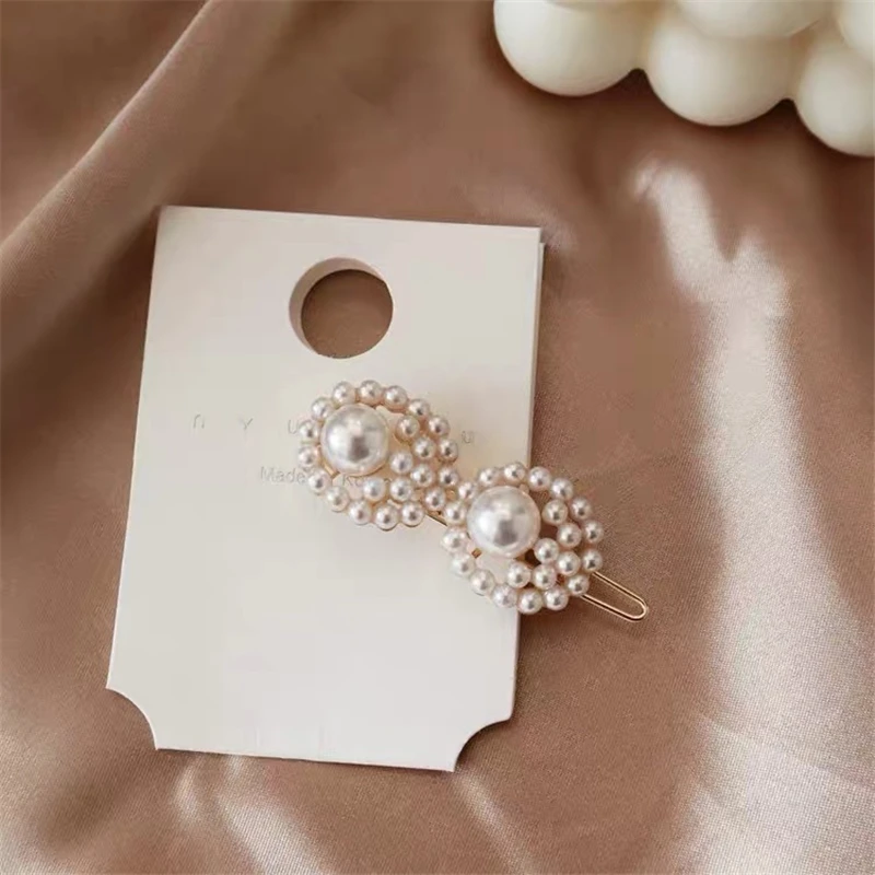 Two pearls Модная женская заколка для волос с жемчугом для девочек заколки для волос с цветком, животным, бабочкой Украшение во французском стиле заколки для волос ручной работы - Окраска металла: Two pearls