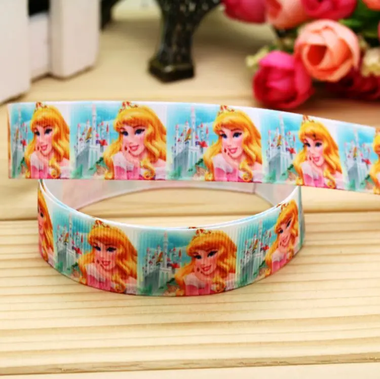 7/8 '' принцессы Русалочки печатная корсажная лента hairbow головные уборы украшение партии DIY OEM 22 мм d234