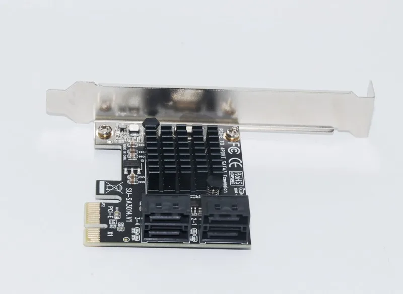 Карта расширения Marvell 88SE9215 PCIE на 4 порта SATA адаптер PCI-E PCI Express SATA3.0 III 6G для майнинга