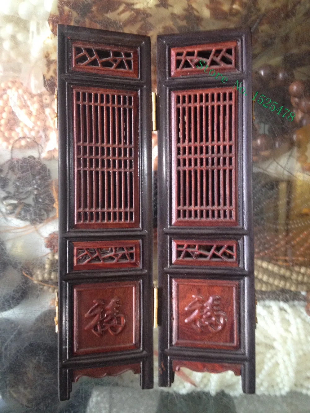 Изысканный ручной резной китайский самшит и скульптура fu foo складной экран 15 5