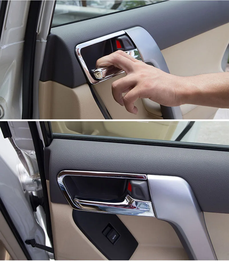 Хромированная Автомобильная накладка на внутреннюю дверную ручку для Toyota Land Cruiser