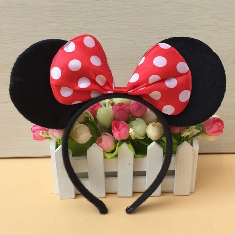 Disney Микки Маус мультяшная голова милые обруч уши Детская повязка на голову подарок для девочки вечерние головные уборы косплей головной убор косметическая игрушка
