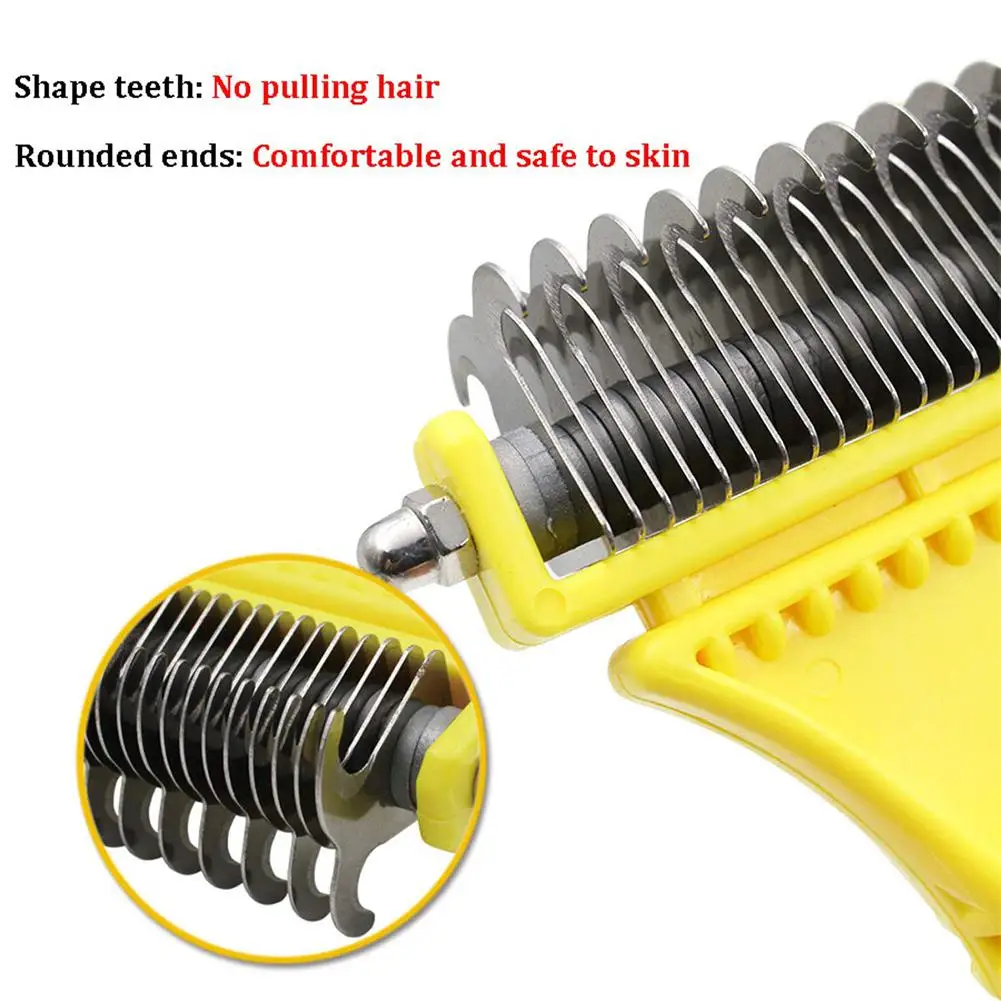 Расческа из нержавеющей стали Двусторонняя для домашних питомцев