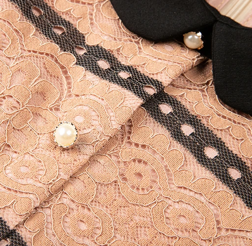 

Queechalle New 2021 Autumn Dress Plus Size Sweet Peter pan Collar Elegant Lace Dress Women Long Sleeve Slim A-line Dress 4XL 5XL