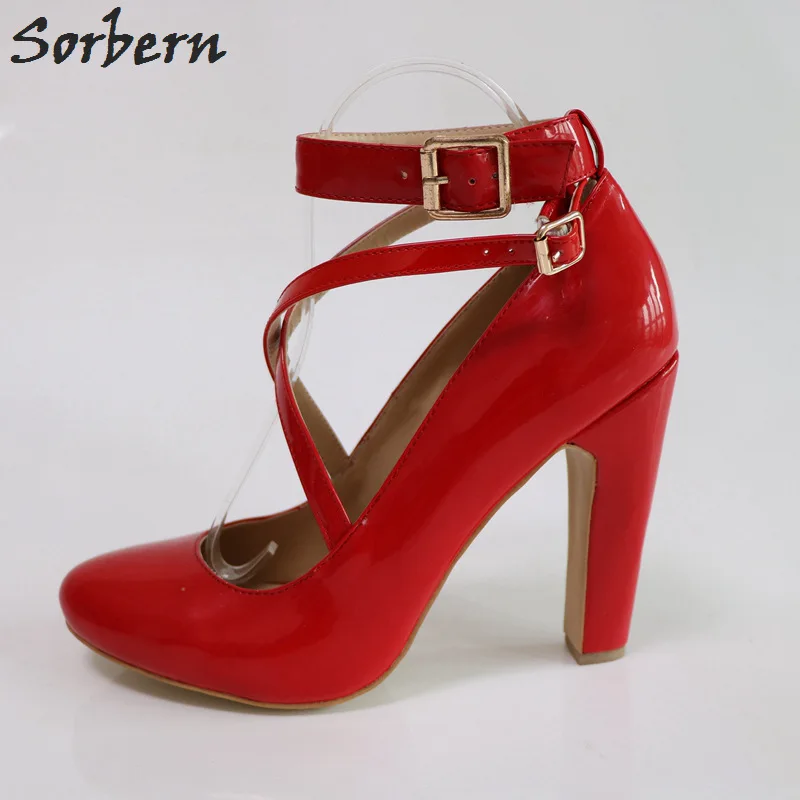 Туфли-лодочки женские из лакированной кожи с круглым носком на высоком каблуке |