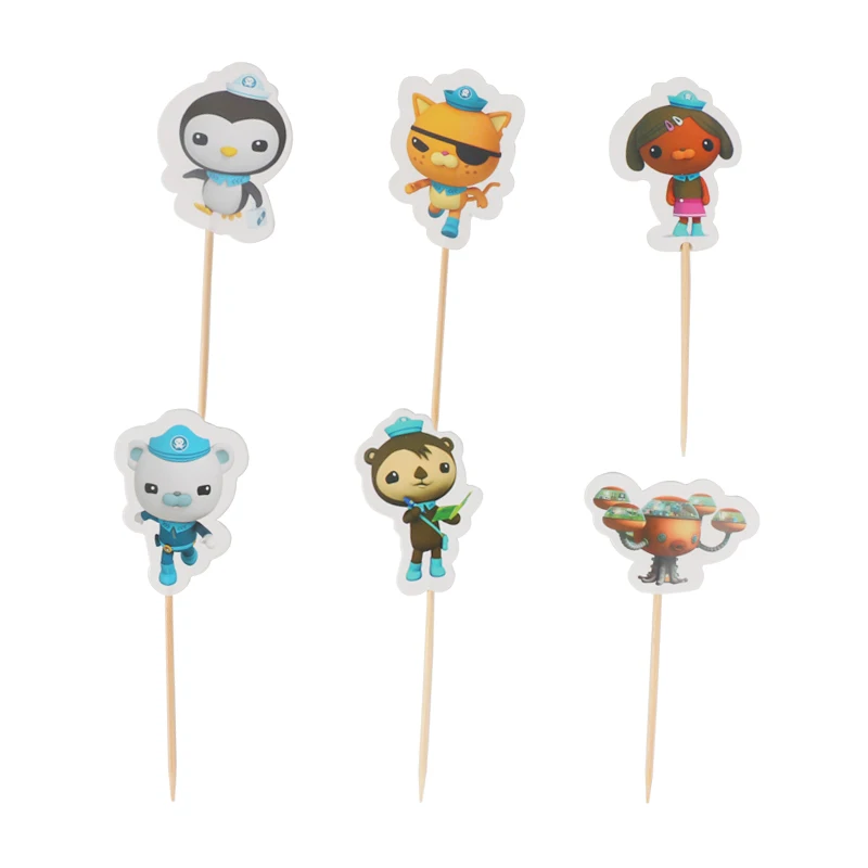 24 шт./лот Octonauts мультфильм кекс топперы для детского душа и дня рождения Сувениры