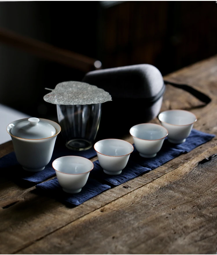 TANGPIN керамический чайник gaiwan Чайные чашки китайский портативный дорожный чайный набор с сумкой для путешествий