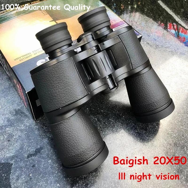 Высококачественный бинокль 20X50 BAK4 Baigish с широким углом мощный зум Lll ночное
