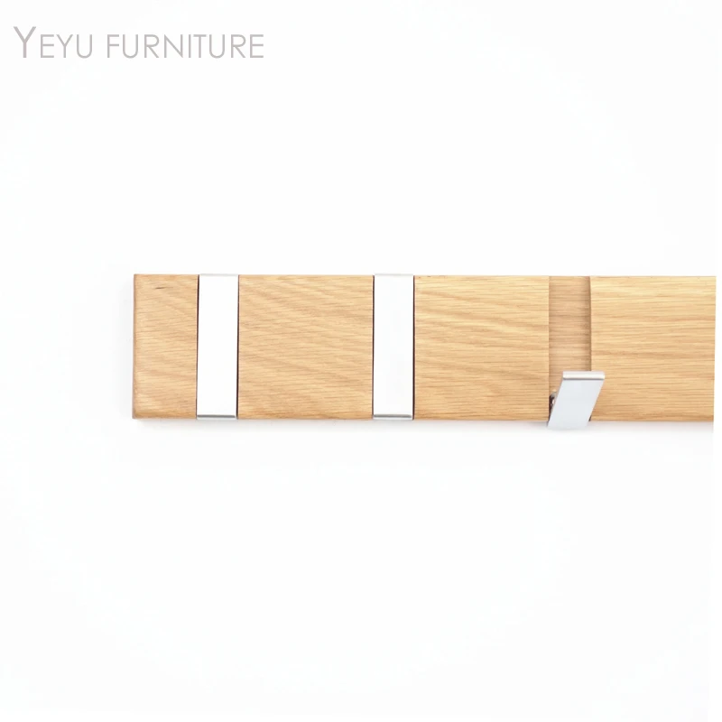 Современный дизайн настенный твердый дуб Деревянный весеннее пальто стеллаж для