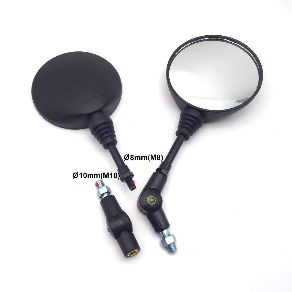 Universal 10mm Motorcycle Rearview Mirrors Black Scooter Moto Side FOR vespa piaggio chopper motorcycle royal enfield | Автомобили и