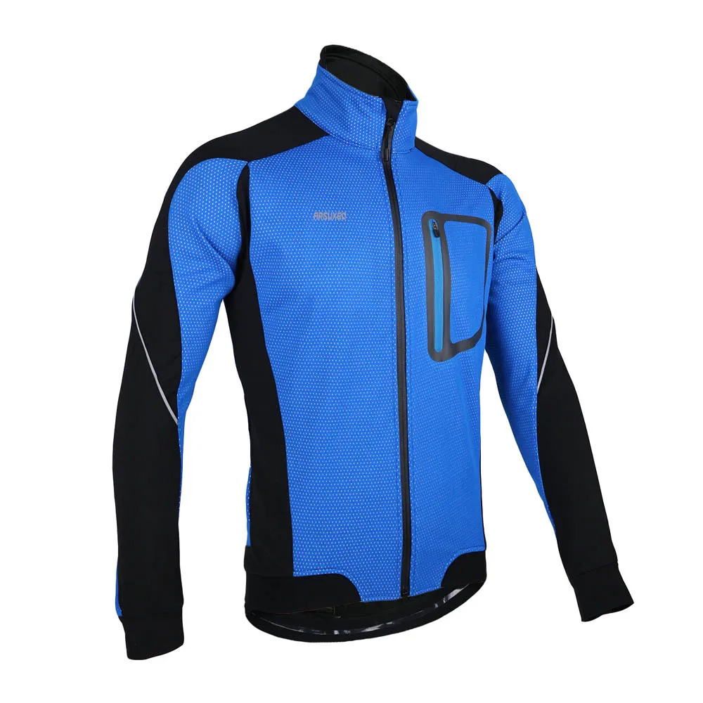 ARSUXEO Winter Warm Thermal Cycling Long Sleeve Jacket Bicycle Clothing Windproof Jersey MTB Mountain Bike Jacket