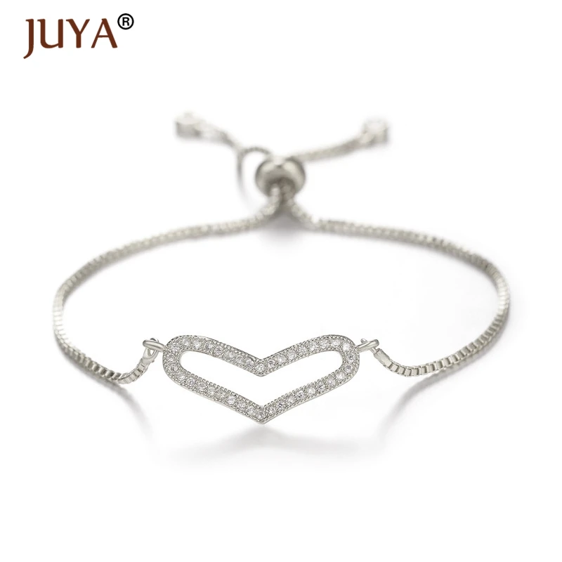 2019 Новая мода женские ювелирные изделия горный хрусталь полые сердце браслет