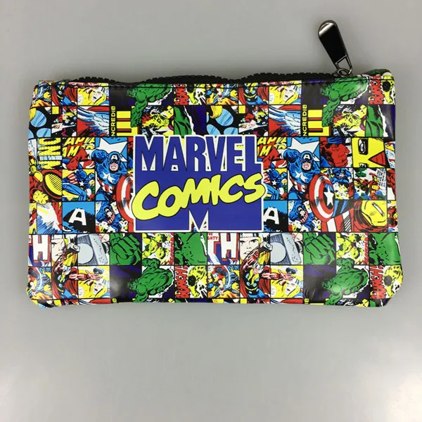 Лаванда Marvel мстители аниме кошельки капитан американский человек-паук железный человек бэтмен джокер халк ручка карандаш сумки модный кожаный кошелек - Цвет: Лаванда