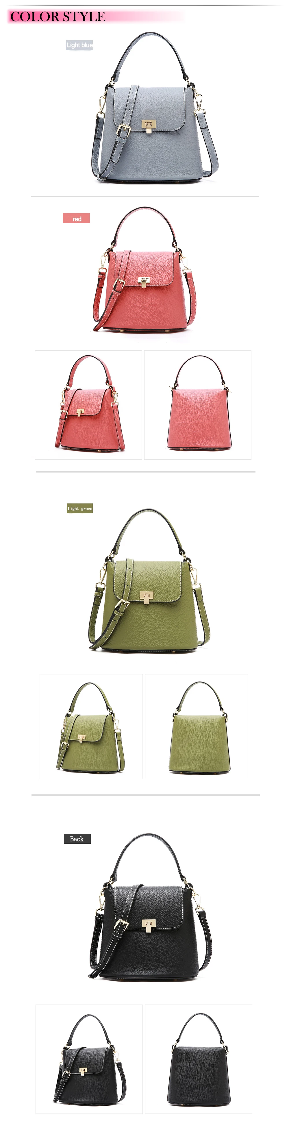 Luxury Brand Leather Women Bag Genuine Leather Lady Shoulder Bag Bucket Fashion Crossbody Bag High Quality Handbag
