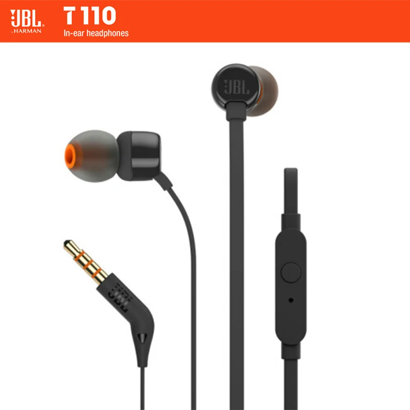JBL T110 оригинальные наушники вкладыши спортивные музыкальные чистые Hi Fi басы