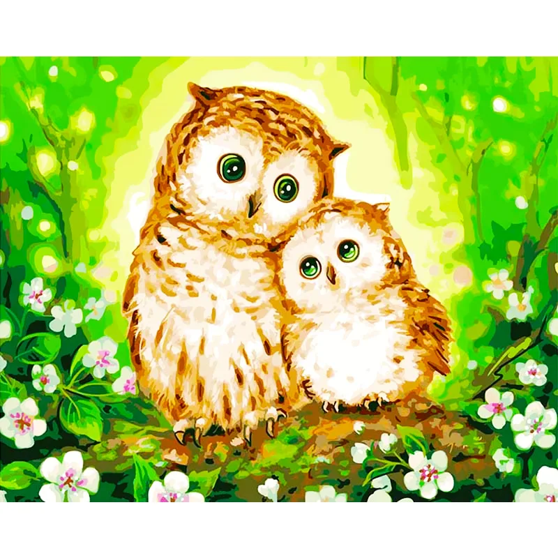 Алмазная живопись с совами CAMMITEVER вышивка крестиком мозаика животными|Алмазная и