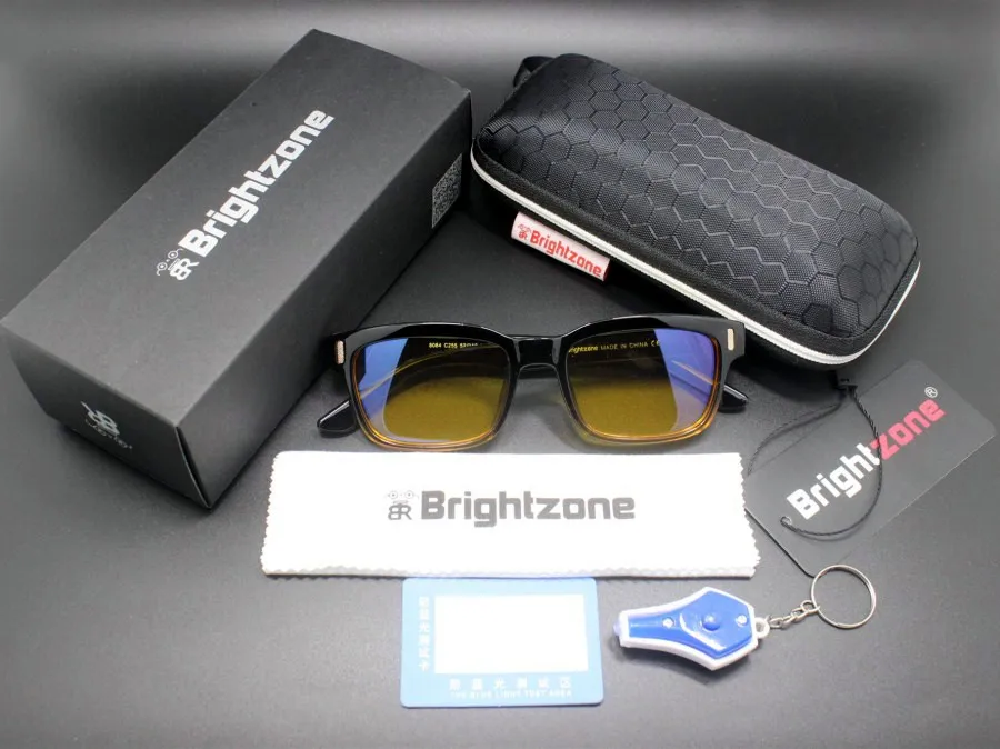 DYVision Protect Your Eyes Anti-Fatigue UV Blocking Blue Light Filter Stop Eye Strain Protection Gaming Glasses[Sleep Better] - Цвет оправы: Brown Gradient Case2