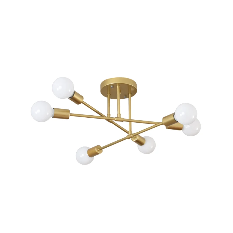 

free led bulbs 85-265V E27 Chander Lights Vintag LED Chandeliers Industrial bulbs 6 Lights Chandelier Fixture White