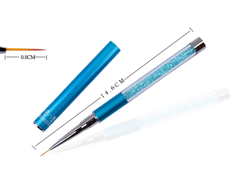 2 light blue 1 шт Профессиональные кисти для нейл-арта, резные кисти для нейл-арта, 3D кисти для рисования, ручки, стразы для красоты, УФ-гель, кисти, инструменты для маникюра - Цвет: 2 light blue