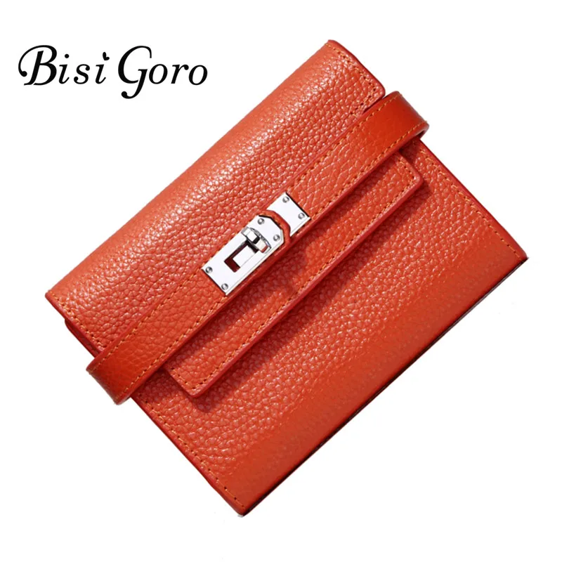 Кошелек Bisi Goro Женский короткий из воловьей кожи с металлическим замком