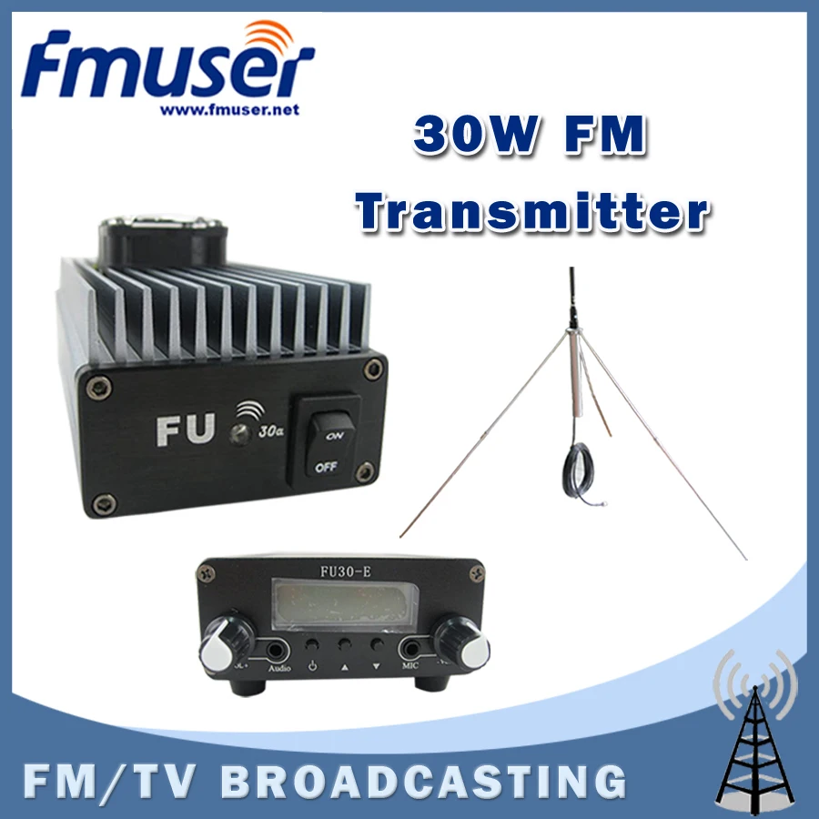 Бесплатная доставка FMUSER fu-30a 30 Вт FM Усилитель мощности для возбудитель 0.5 Вход