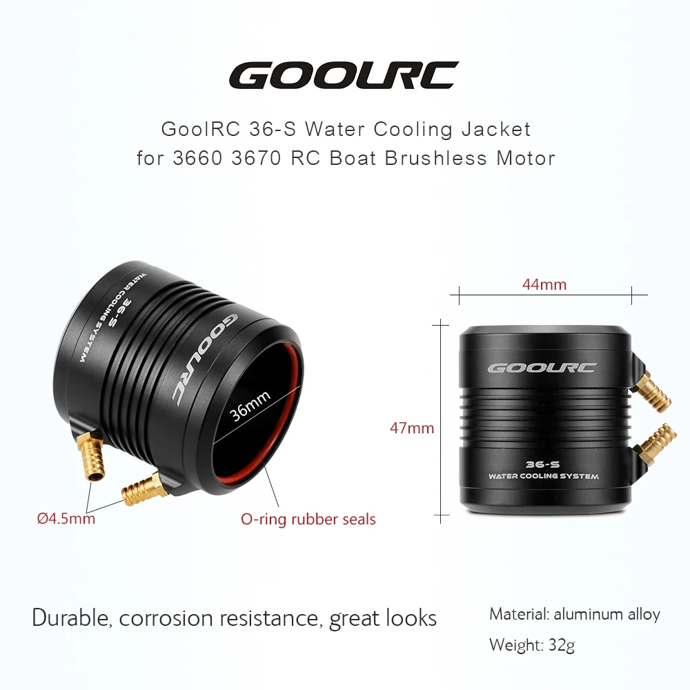 Original GoolRC 90A Brushless ESC and 3660 4300KV Motor with 36-S Water Cooling Jacket Combo for 800-1000mm RC Boat Parts | Игрушки и