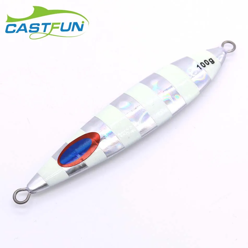 Casstfun металлический джиг 1PC 80g 100g 150g 200g рыболовная приманка Неон светящиеся
