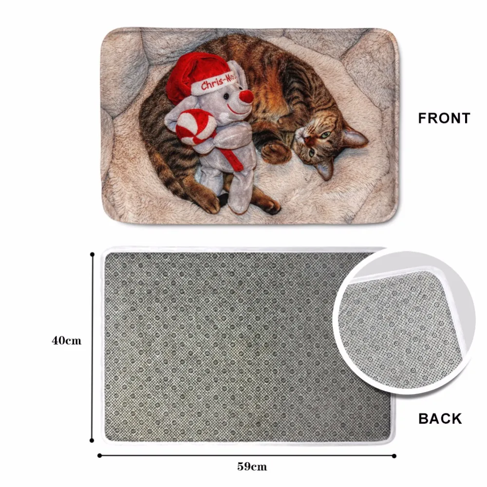 HUGSIDEA коврики для дверей Забавный коврик сна кошки Рождественская собака вход в
