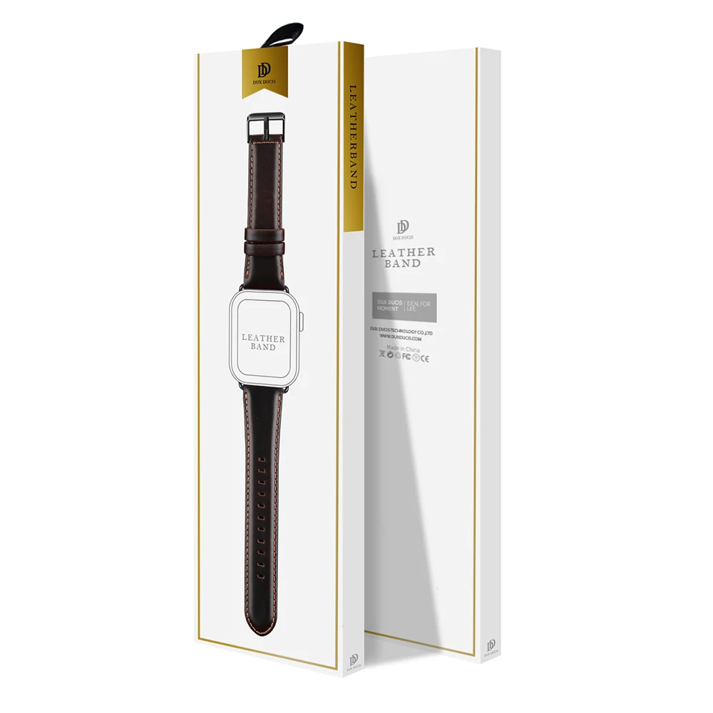 Ремешок для часов DUX DUCIS из натуральной кожи Apple Watch Series 4 3 2 1 ремешок с пряжкой 44 40 42