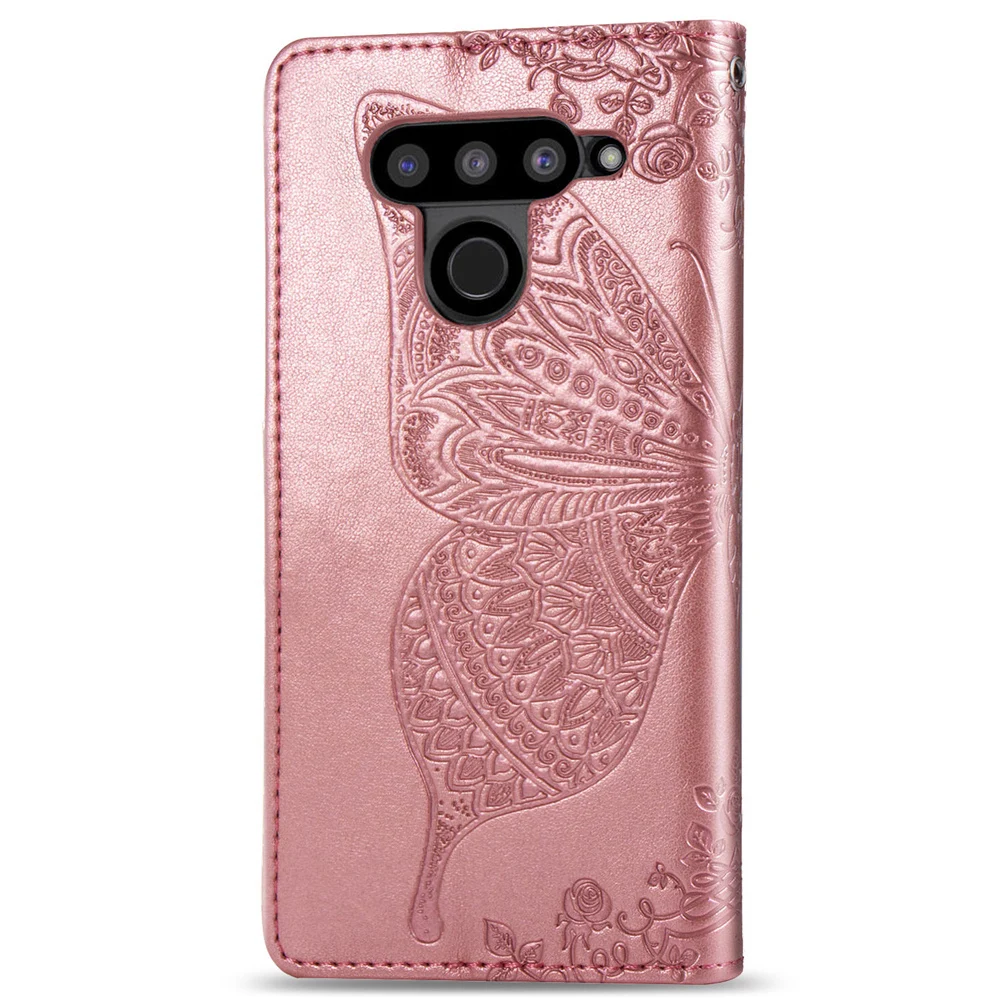 Для LG V50 ThinQ чехол цветок кожаный флип противоударный для кошелька владельца