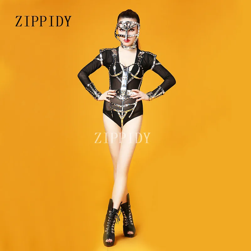 Luxury Pearls Rhinestones Chain Bodysuit Women Sexy Singer Performance Stage Wear Dance Costume Birthday Party NightClub Outfit