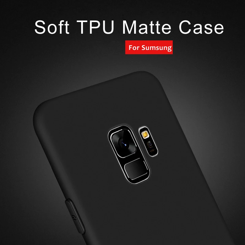 Чехол для телефона Samsung Galaxy S7 Edge S8 S9 S10 S10e Note 8 9 A8 J6 J4 Plus J8 2018 Star черный матовый Мягкий