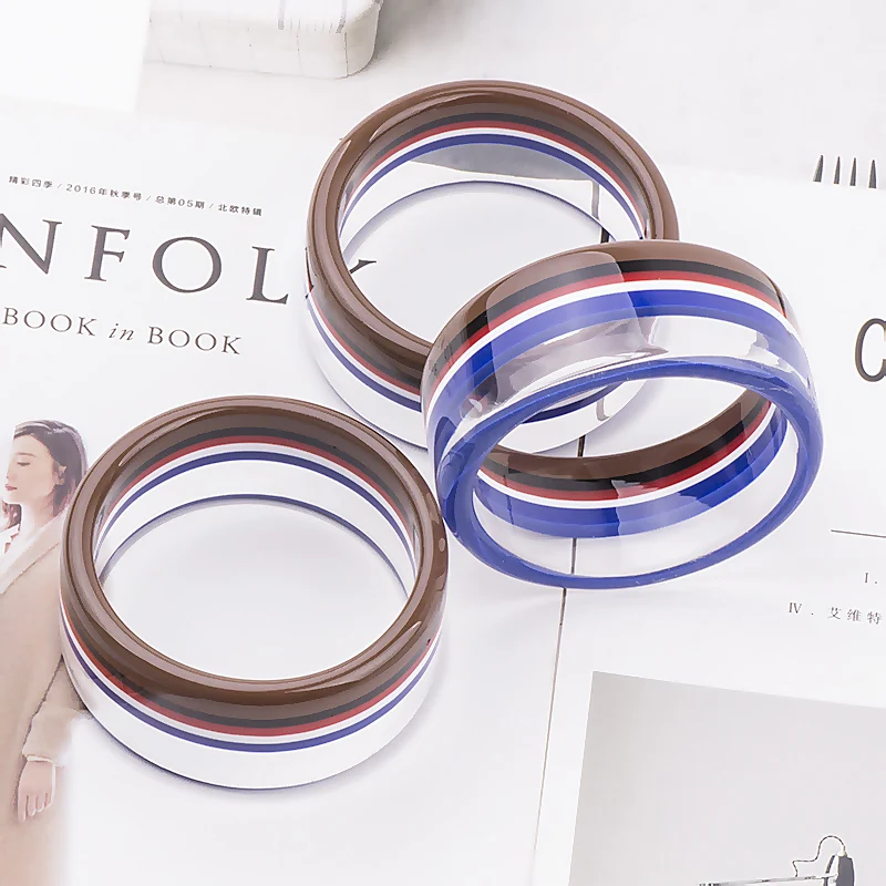 

GuanLong 2021 New Fashion Multicolor Mixed Exquisite Stripe Resin Bangle & Bracelets Acrylic Craft Bracelet for Women Jewelry