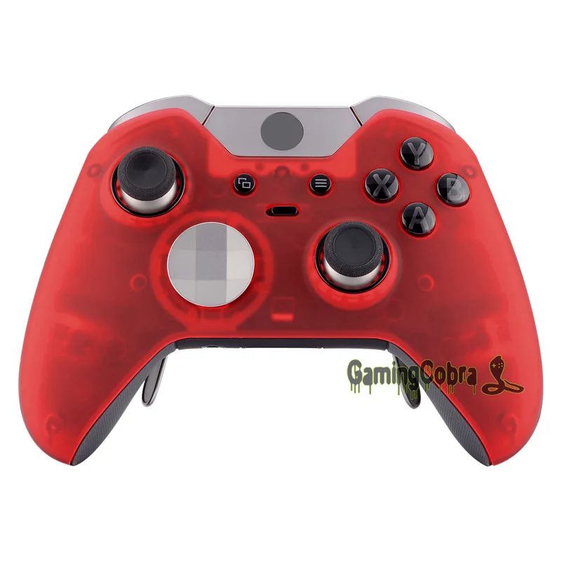Foggy Clear Red Foggy Прозрачная мягкая сенсорная Лицевая панель передний корпус для Xbox One Elite контроллер с кольцами XOEP009X 13X 14X 15X 16X 17X - Цвет: Foggy Clear Red