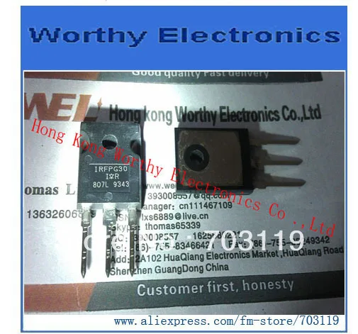 

Free shipping 10pcslot IRFPG30PBF IRFPG30P IRFPG30